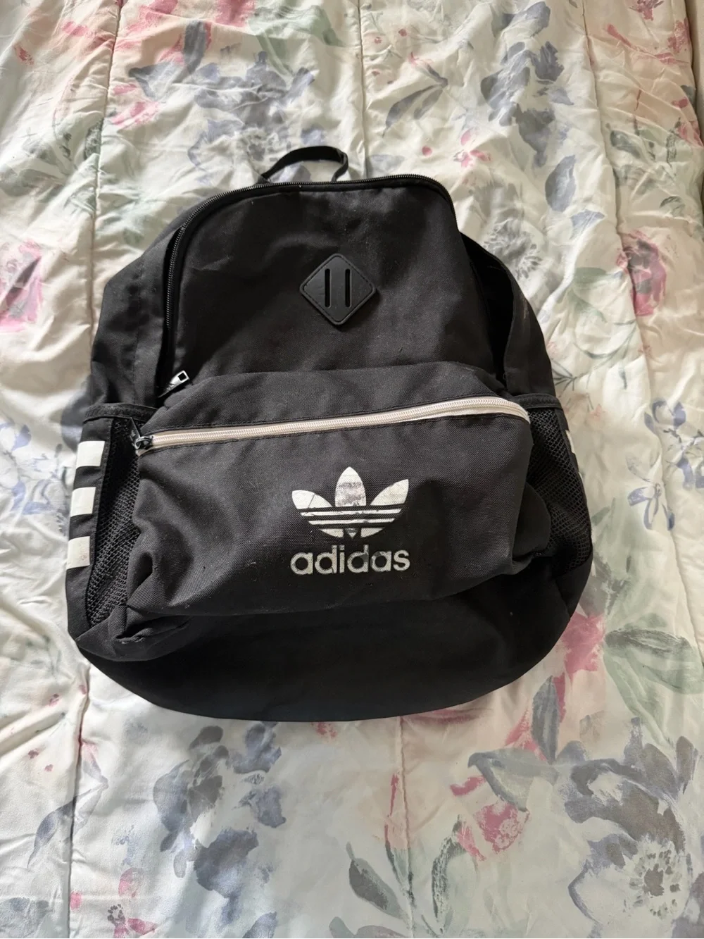adidas Black Backpack with White Trefoil Logo